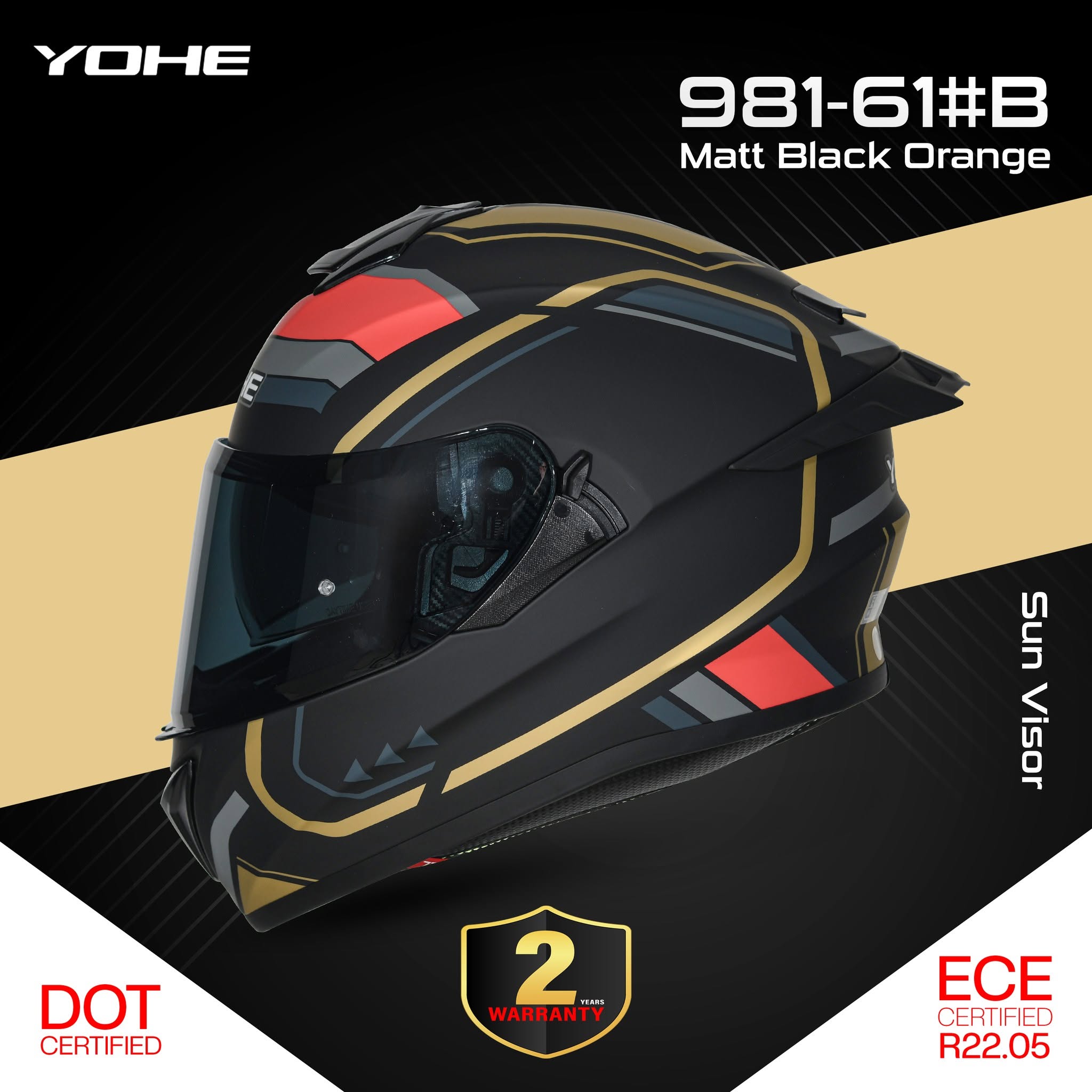 Game Changer Pro 981-61#B Matt Black Orange